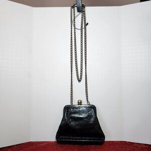 Hobo International Mini Black Leather Crossbody Bag Wallet Coin Pouch Clutch